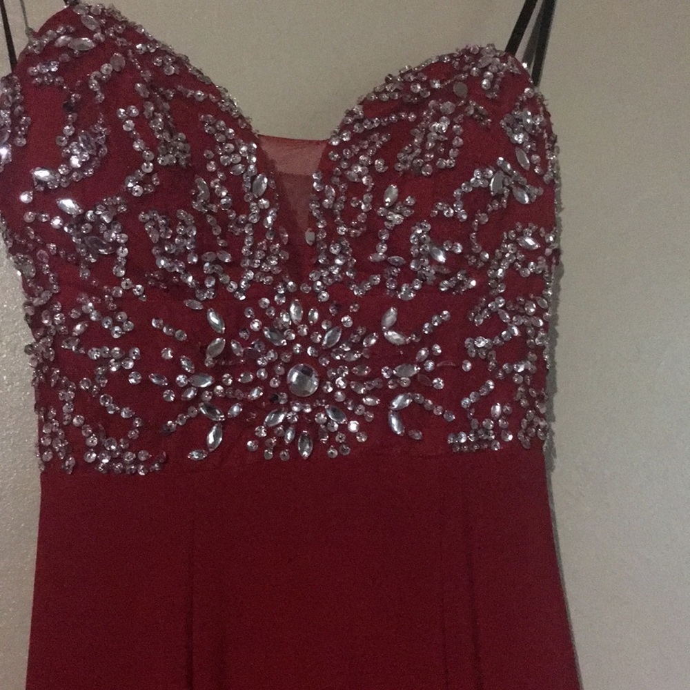 Long strapless prom dress